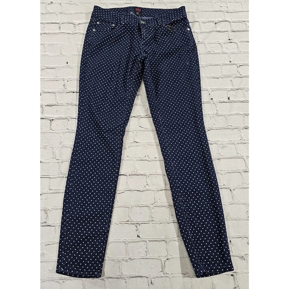 2b BEBE Polka Dot Stretchy Skinny Dark Denim Jeans WOMENS SIZE 29